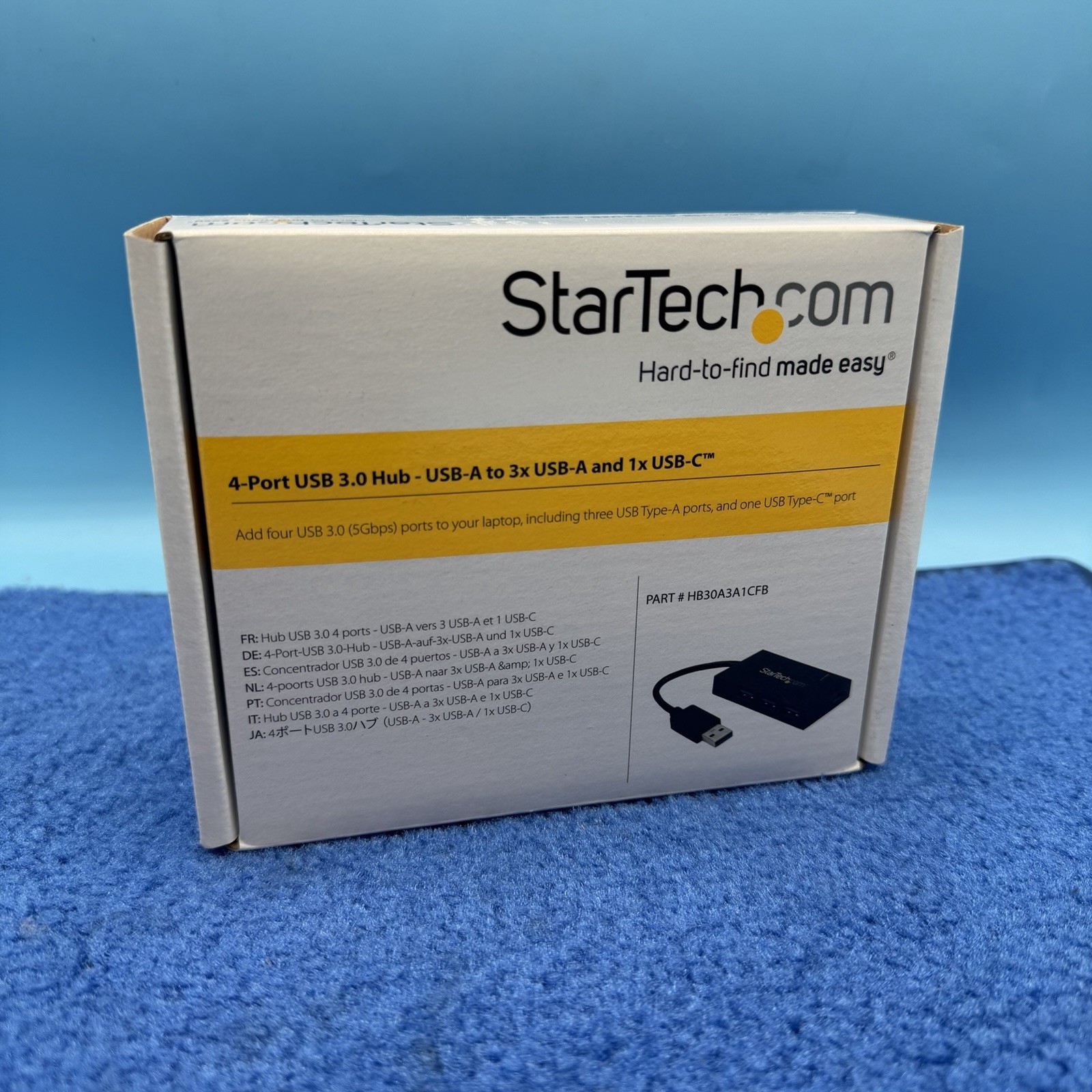 StarTech.com 4 Port USB 3.0 Hub - USB Type-A Hub with 1x USB-C & 3x USB-A Ports 