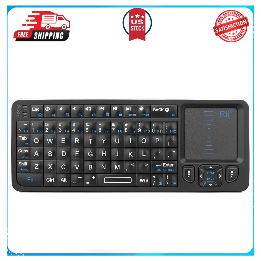 Rii K06 Backlit Mini Wireless Keyboard 2.4G BT with IR Learning for Fire Stick