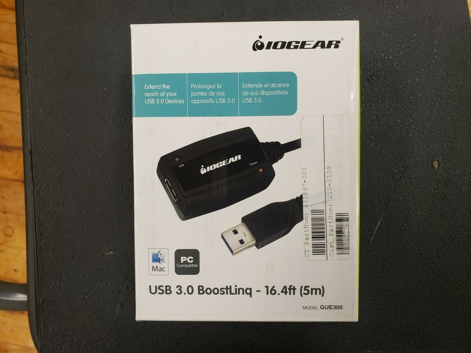 NEW, IOGEAR, GUE305, 16.4ft USB 3.0 BoostLinq Cable