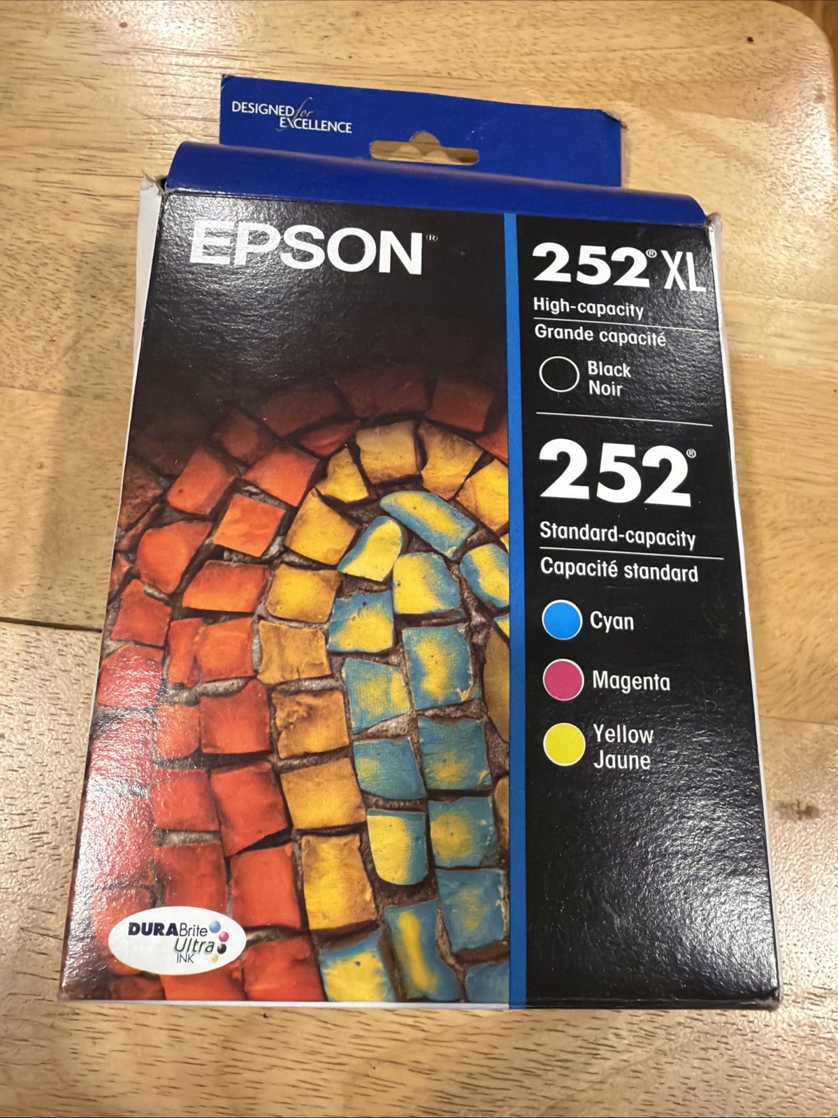 Epson 252XL/252 Black/Tri-Color Ink Cartridge 4 Pack Genuine FRESH