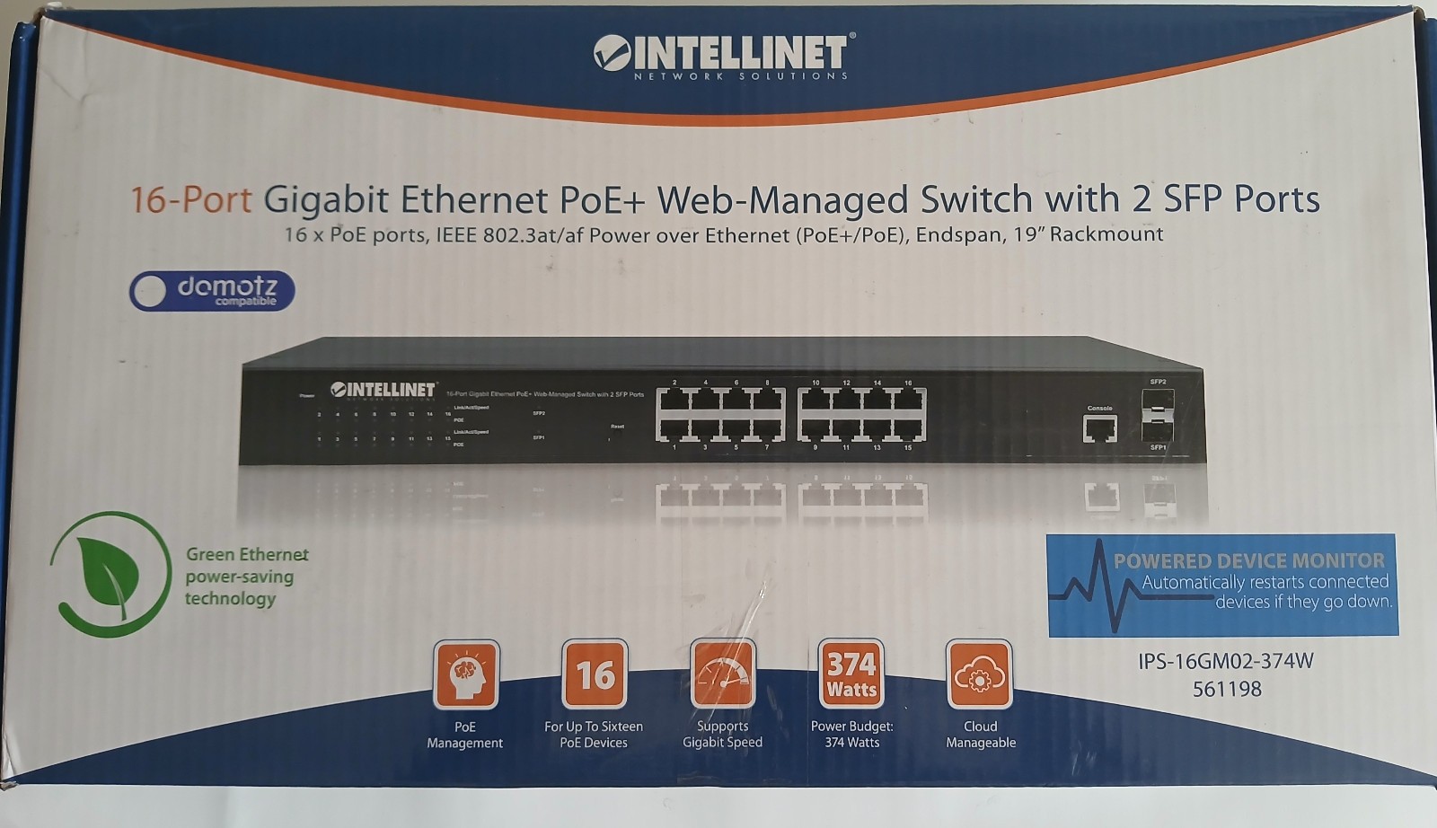 Intellinet 16 Port Gigabit Managed PoE Switch 561198