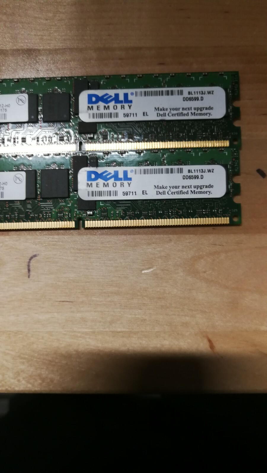 Pair of Elpida 1GB DDR2 RAM Memory Module- EBE10RD4AGFA-4A-E .