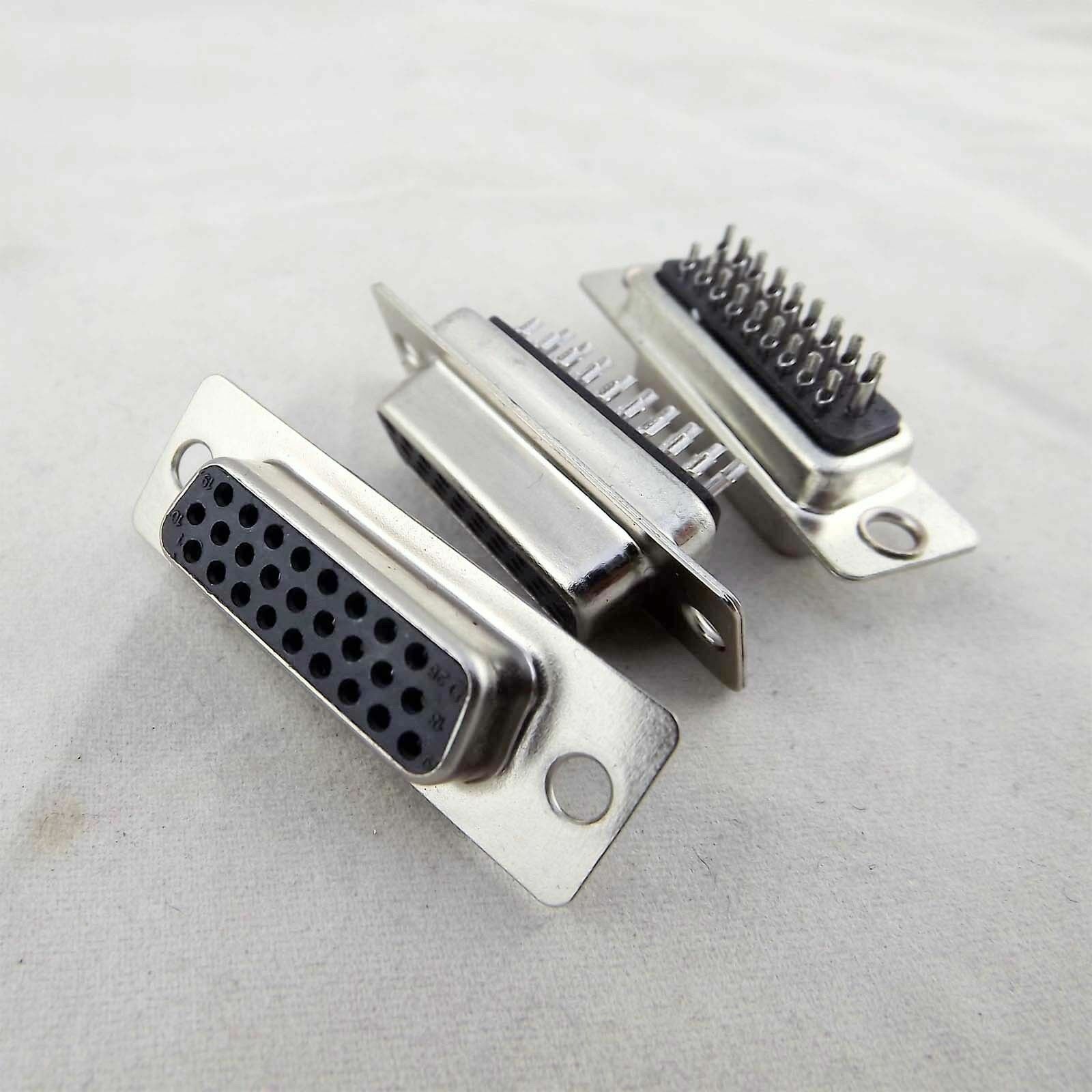 10x D-SUB DB26 26 Pin Female 3 Rows Solder Type Straight Adapter Connector DB26F