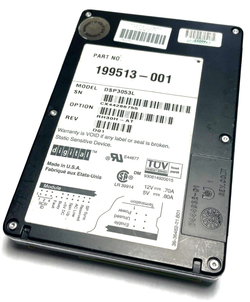 DEC / Compaq 199513-001 Quantum 535MB SCSI 50-Pin 3.5-inch Internal Hard Drive