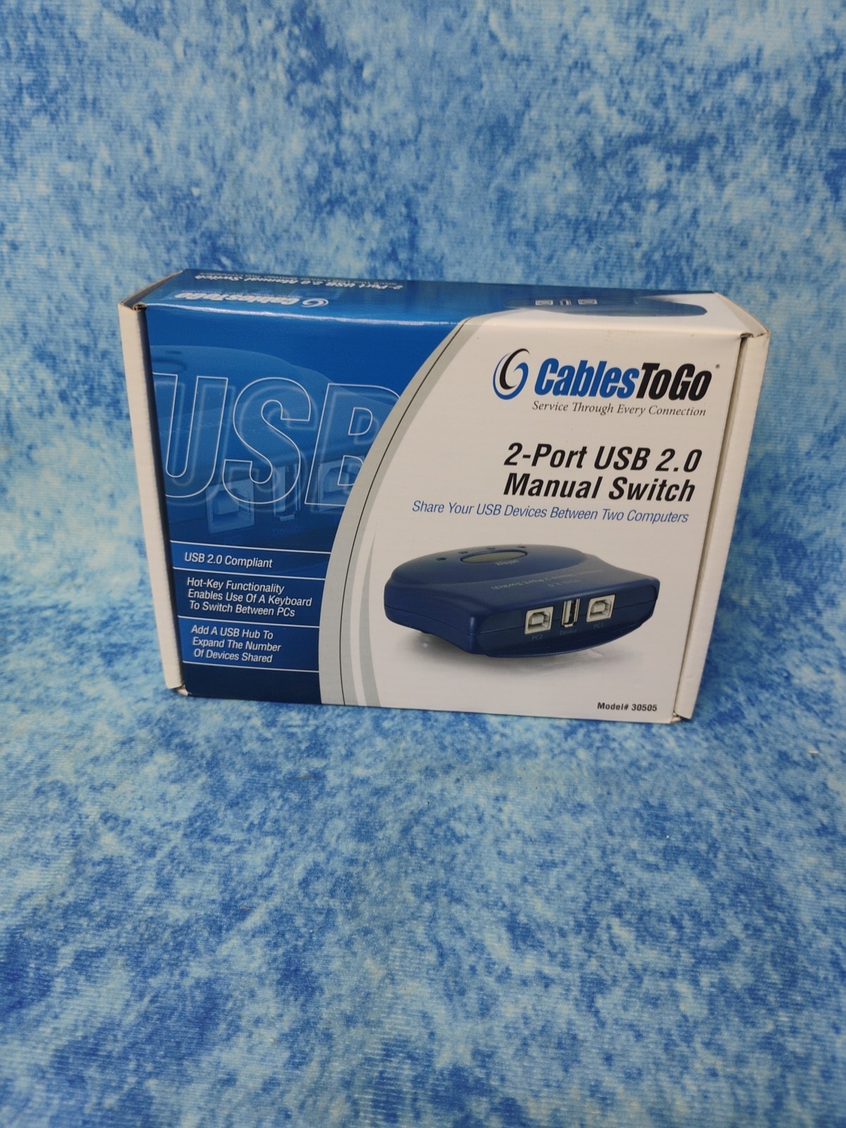 New Cables to go 2-Port USB 2.0 Manual Switch #30505- OPEN BOX