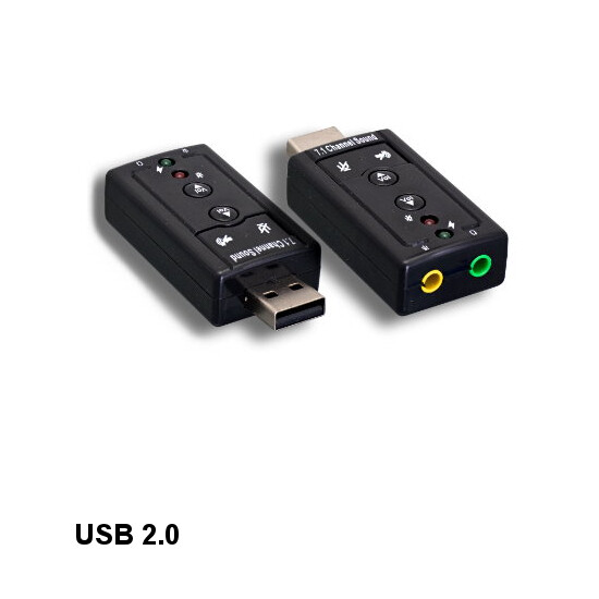 Kentek USB 2.0 Virtual 7.1 Channels Audio Mic Sound Adapter for PC MAC Linux Blk