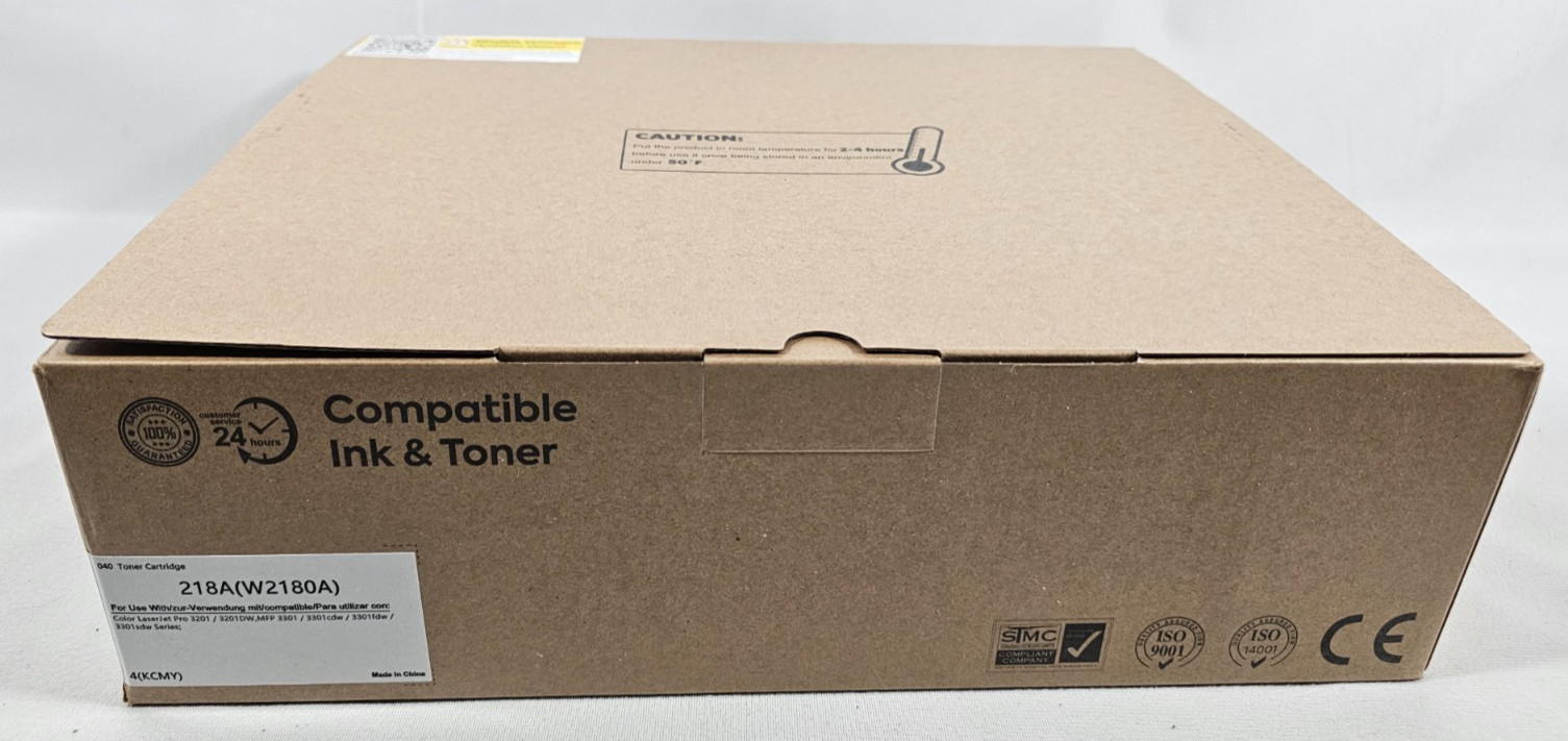 4x Toner Cartridge Black Cyan Magenta Yellow Compatible with HP 218A 218X W2180A