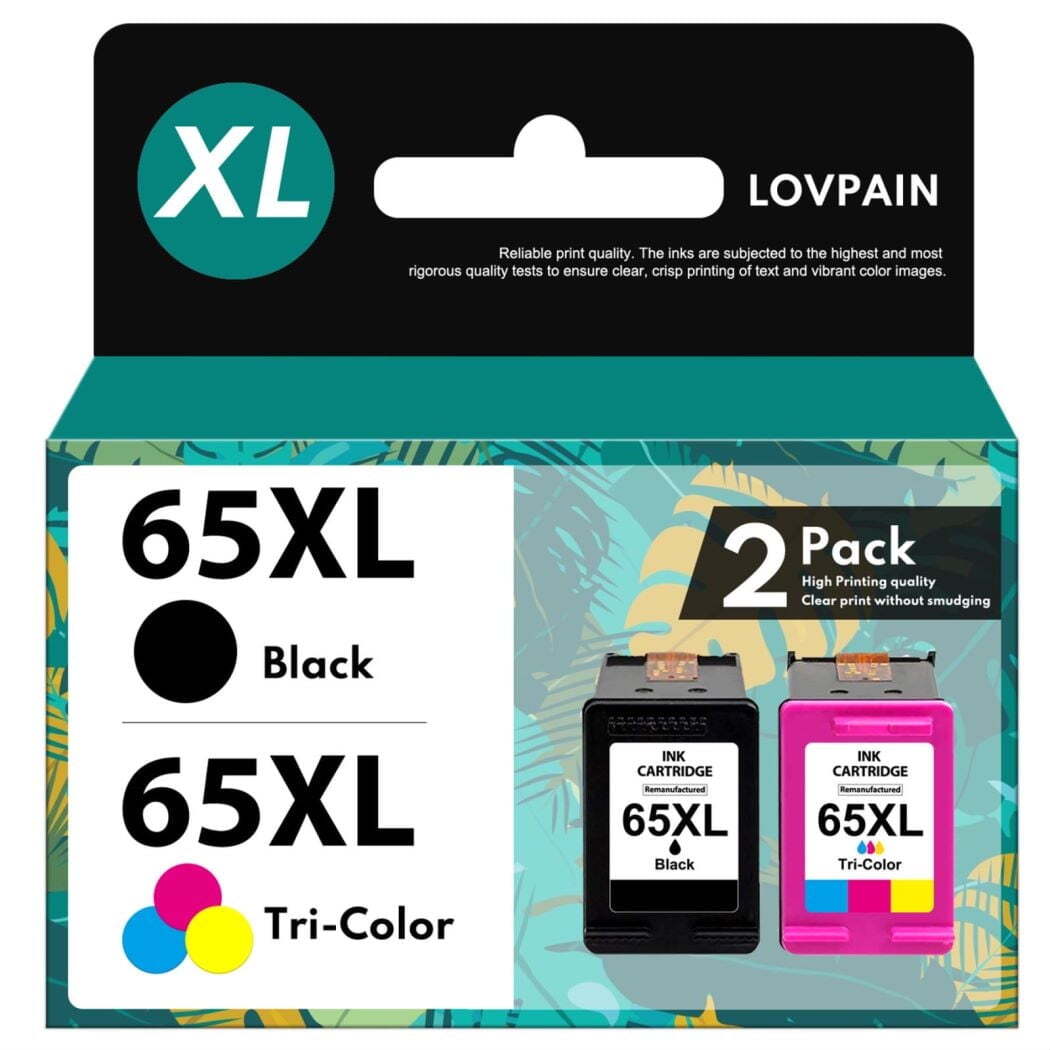 65XL High Yield Ink Cartridge Replacement for HP Envy 5020 DeskJet 3752 2624