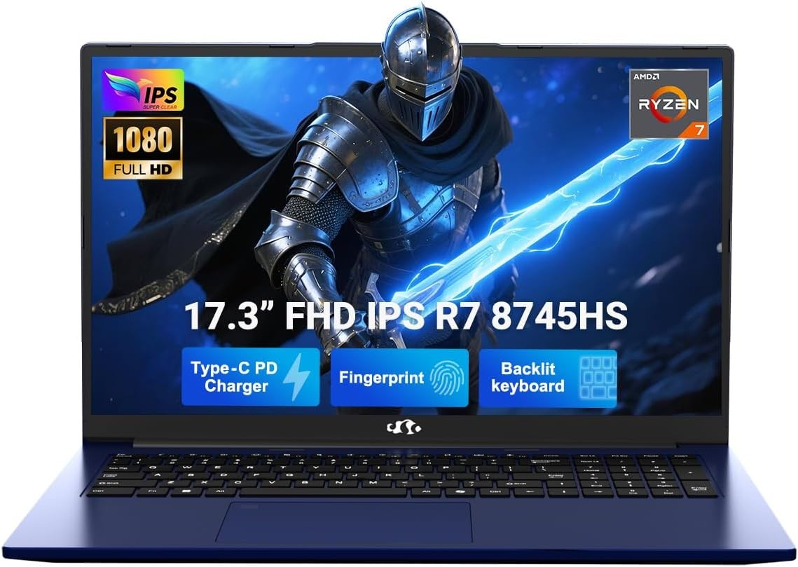 NIMO 17.3" IPS FHD-Gaming-Laptop, AMD Ryzen 7 8745HS 16GB DDR5 RAM 1TB SSD