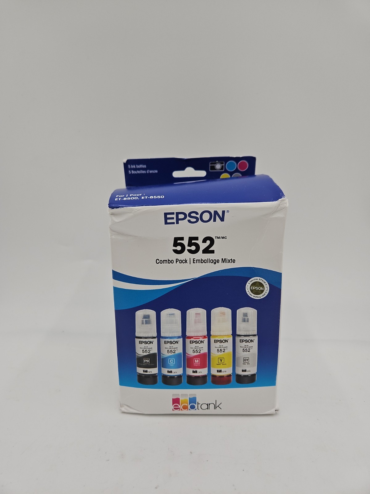 Genuine Epson T552 High Yield Ink Cartridge 5-Pack CMY Photo Black Gray OEM
