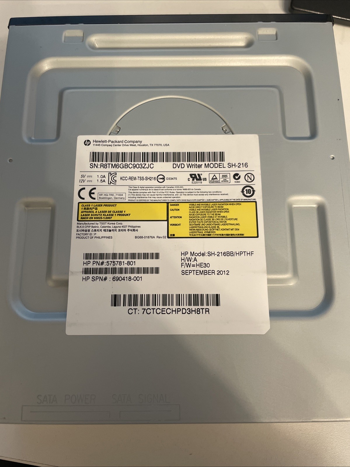 HP SATA DVD-RW DVD+RW Super Multi-Burner Optical SH-216BB/HPTHF Desktop Internal