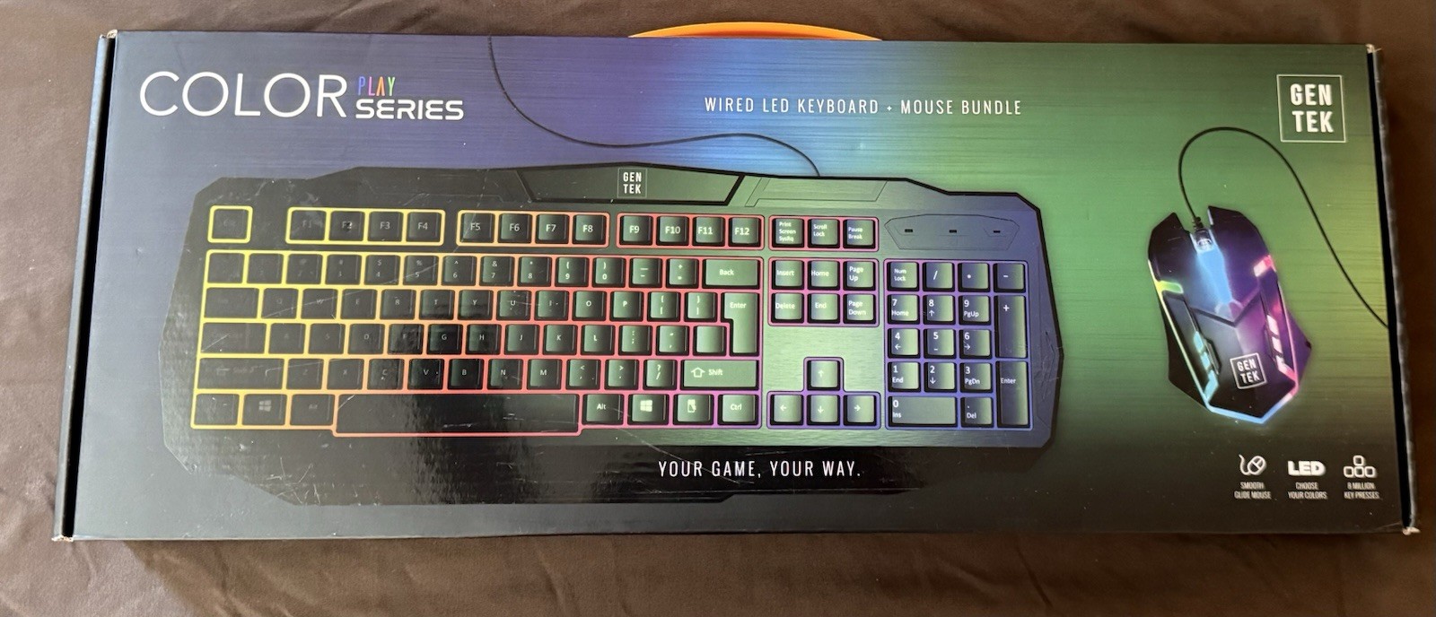 GNE TEK Color play Series Wired LED Keybord & Mouse Bundle- Gaming RGB Set