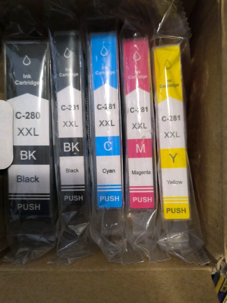 5 Pack PGI 280 XXL CLI 281 Ink Canon PIXMA set reman Black Color Lot Five