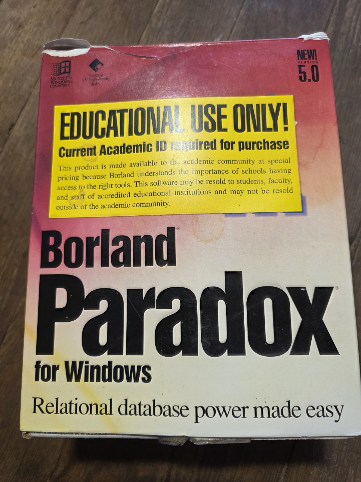 BORLAND PARADOX Version 5.0 Open Box  Manuals And 3.5” Disks