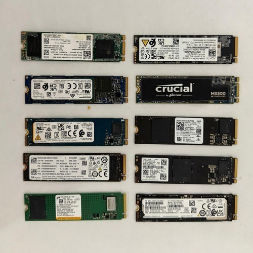 Mixed Lot 10× 256 GB M.2 SSDs NVMe - top brands