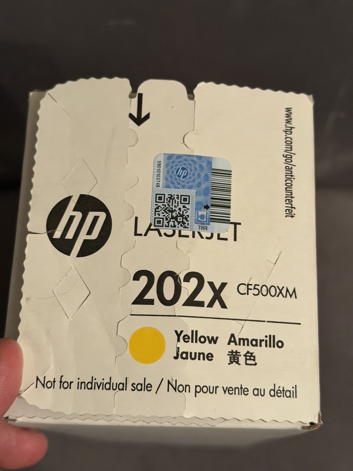 HP 202X CF500XM Yellow Genuine LaserJet Toner, Open Box