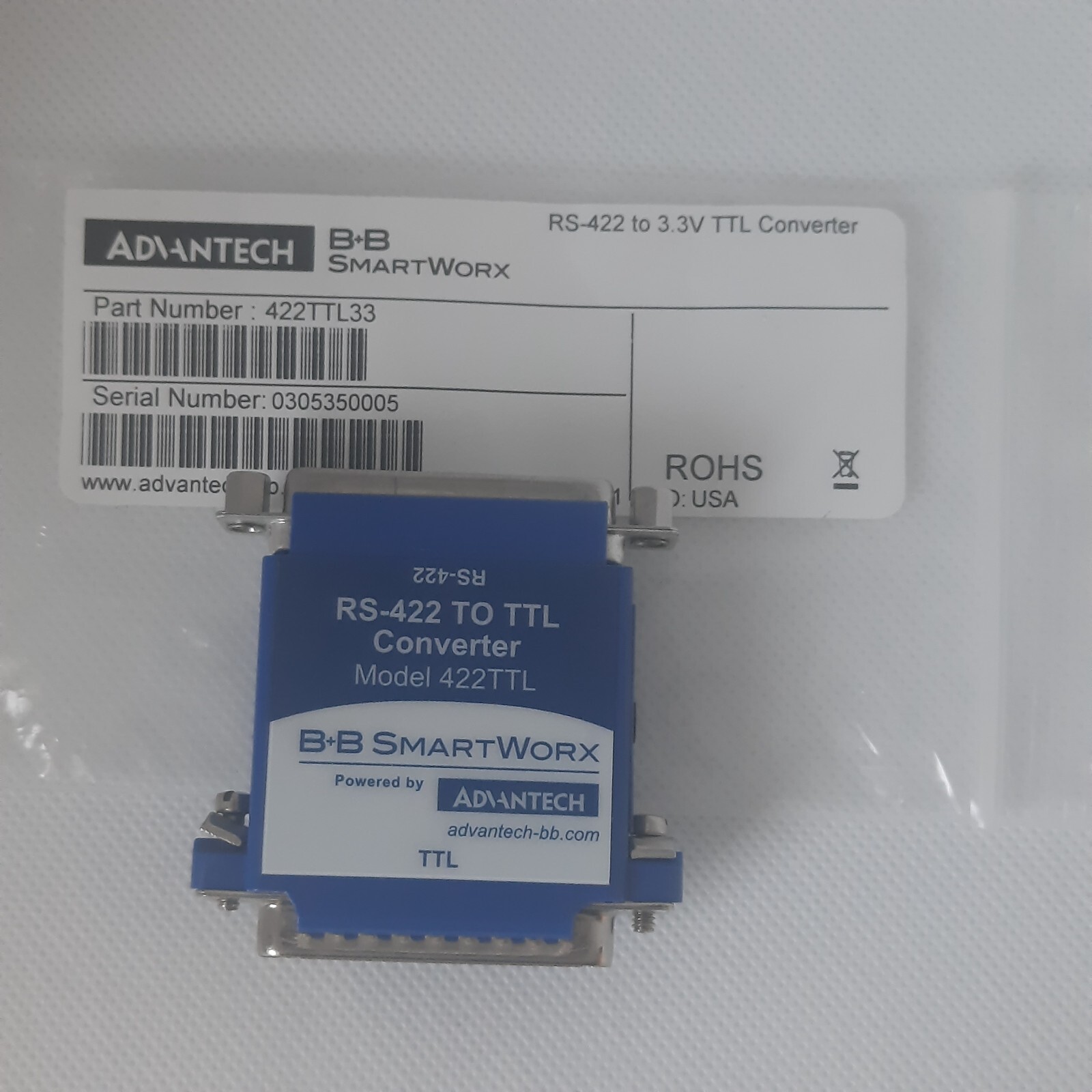 Advantech RS-422 to TTL converter, Model 422TTL, NEW, 