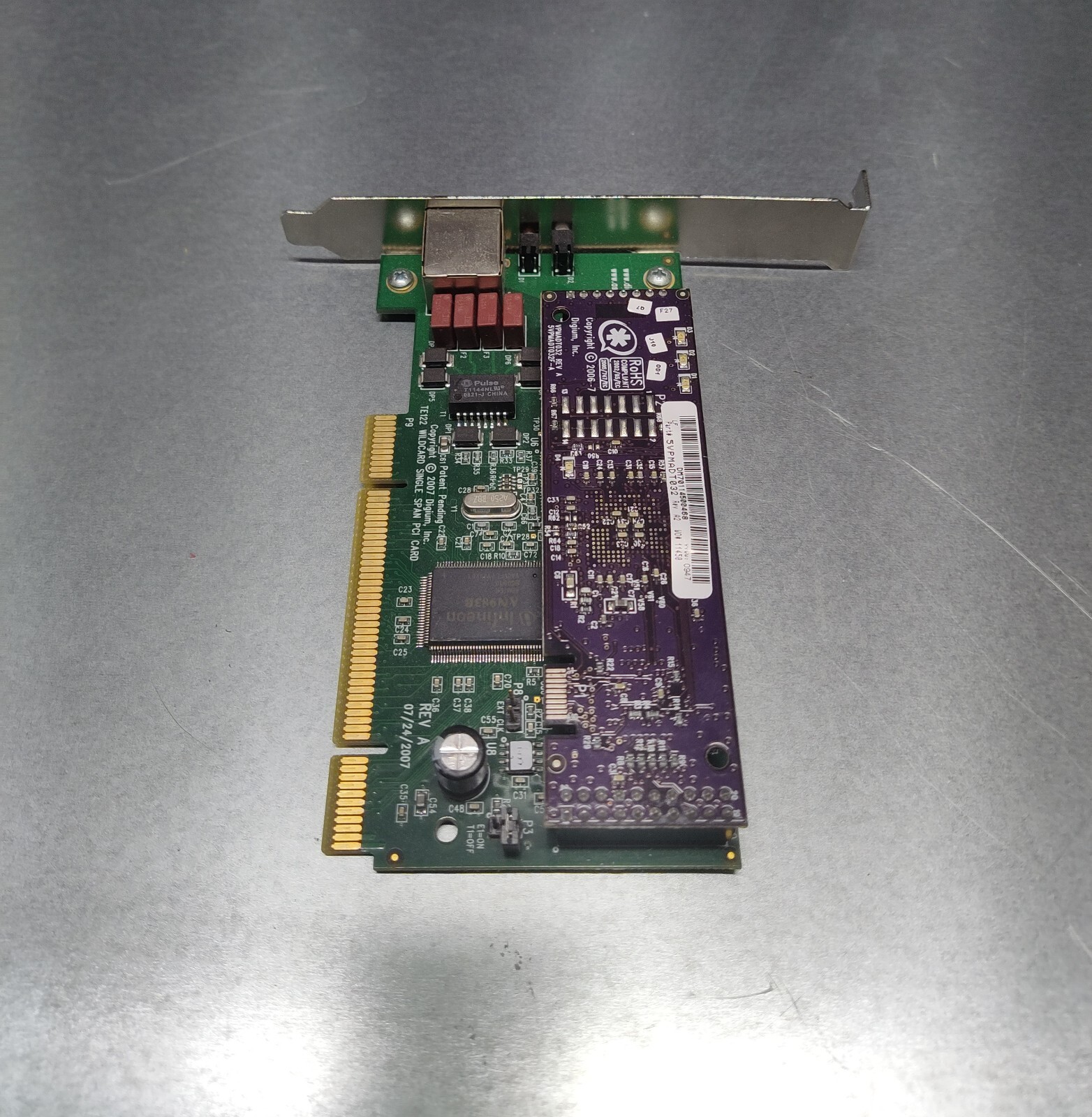 DIGIUM WILDCARD TE122 5TE122LF-A SINGLE SPAN PCI+ECHO MODULE TE122LF TE122P