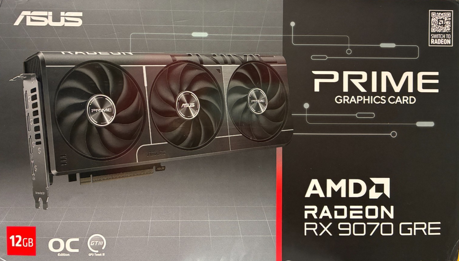 Asus - PRIME-RX9070GRE-O12G-EVO - AMD Radeon RX 9070 GRE Graphic Card - 12 GB