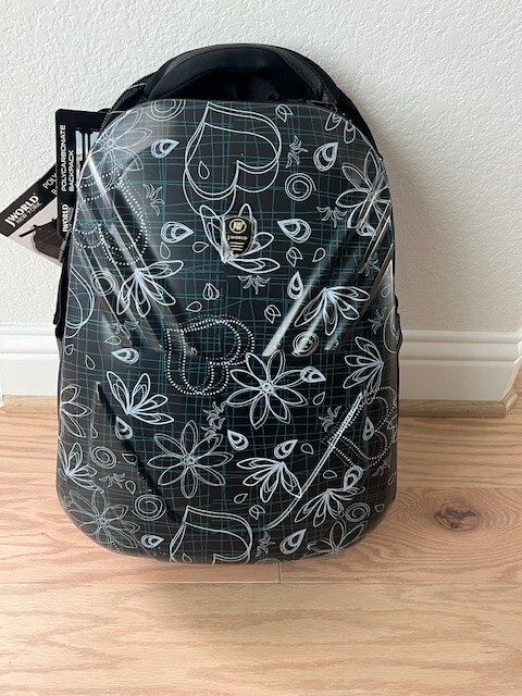 J World New York Tuttle Hardshell Laptop Backpack Bag Black