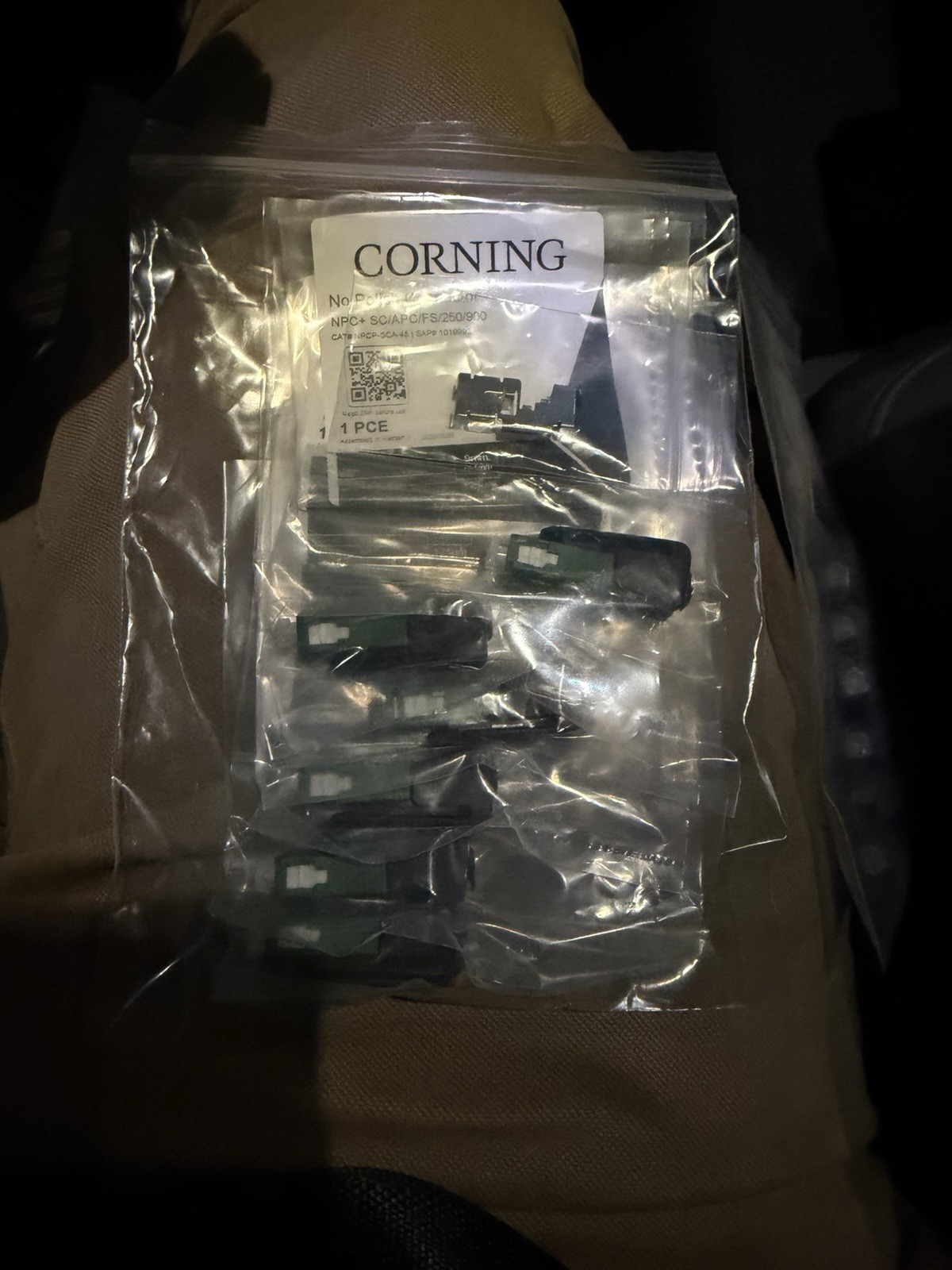 Green connectors: Corning NPCP-SCA-48 — SC/APC