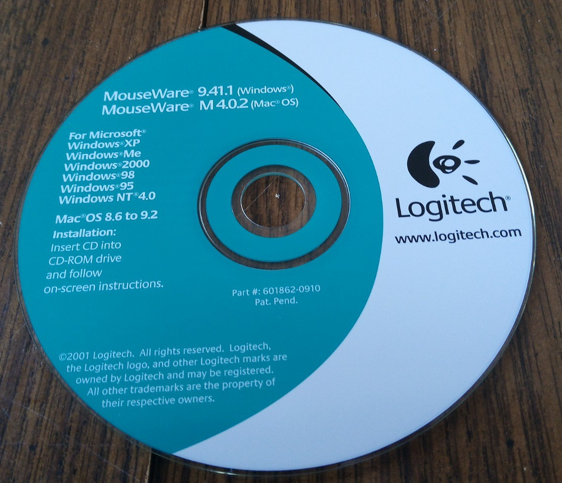 LOGITECH MouseWare 9.41.1 M 4.0.2 CD-ROM Windows/Mac