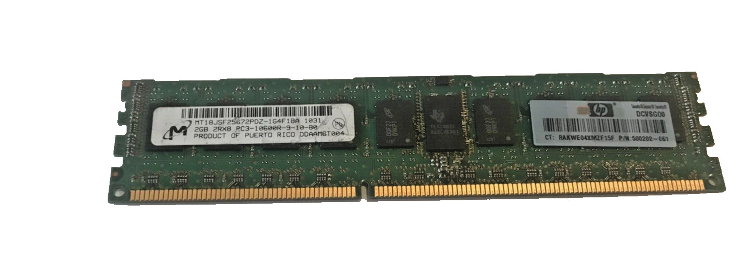 Micron 2GB Server DIMM RAM 2Rx8 PC3-10600R MT18JSF25672PDZ-1G4F1BA