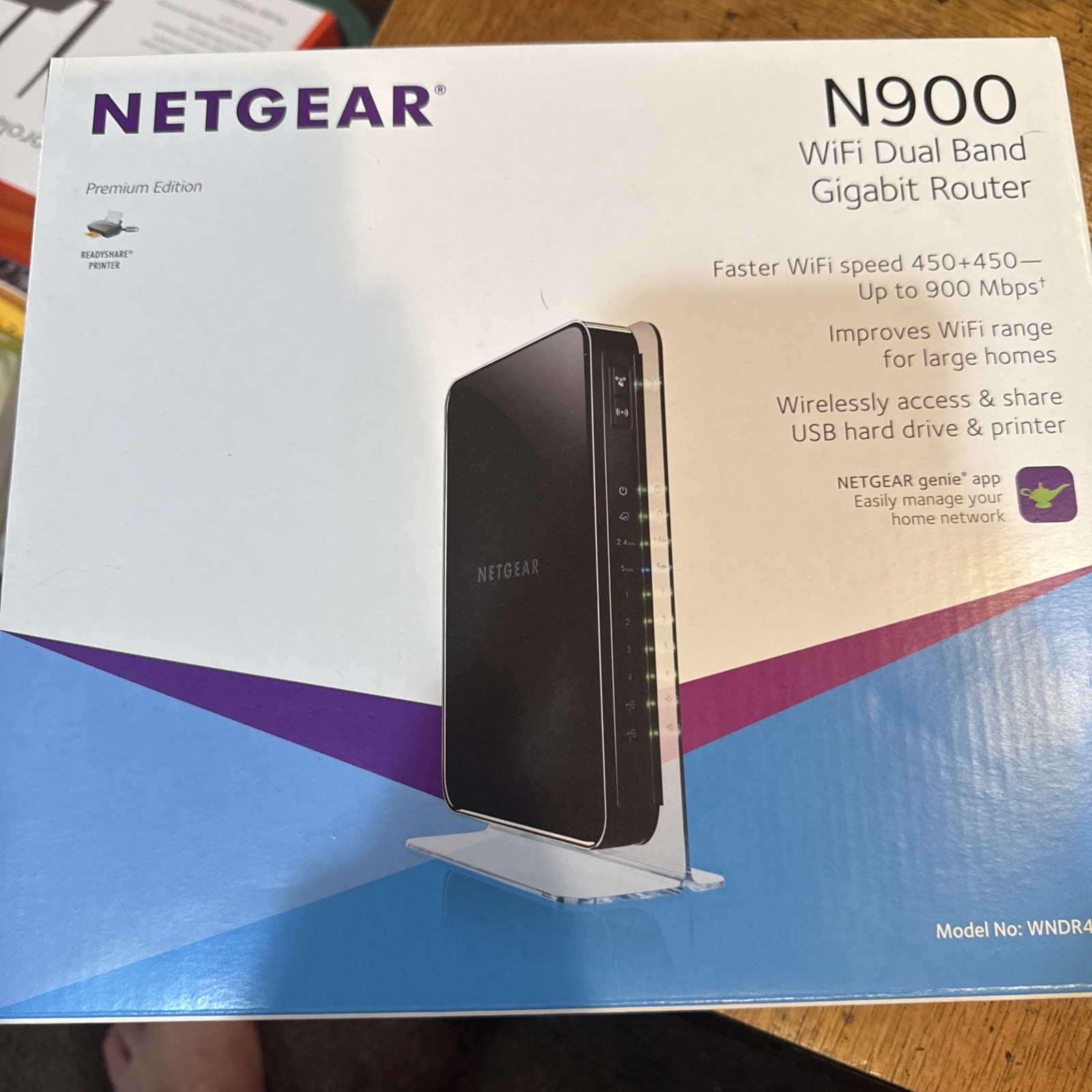 Netgear N900 450 Mbps Wireless Dual Band Gigabit Router (WNDR4500) No Cables