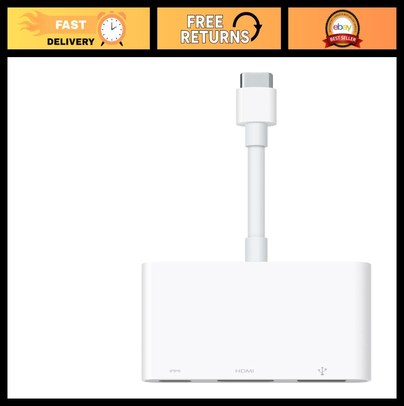 USB-C Digital AV Multiport Adapter, HDMI, USB, & Charging Hub for Laptops/Tablet