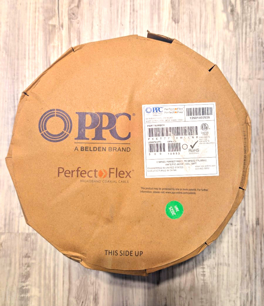 PPC 6 Series, perfect Prep Tri-shield 77% Braid, WHITE-500ft
