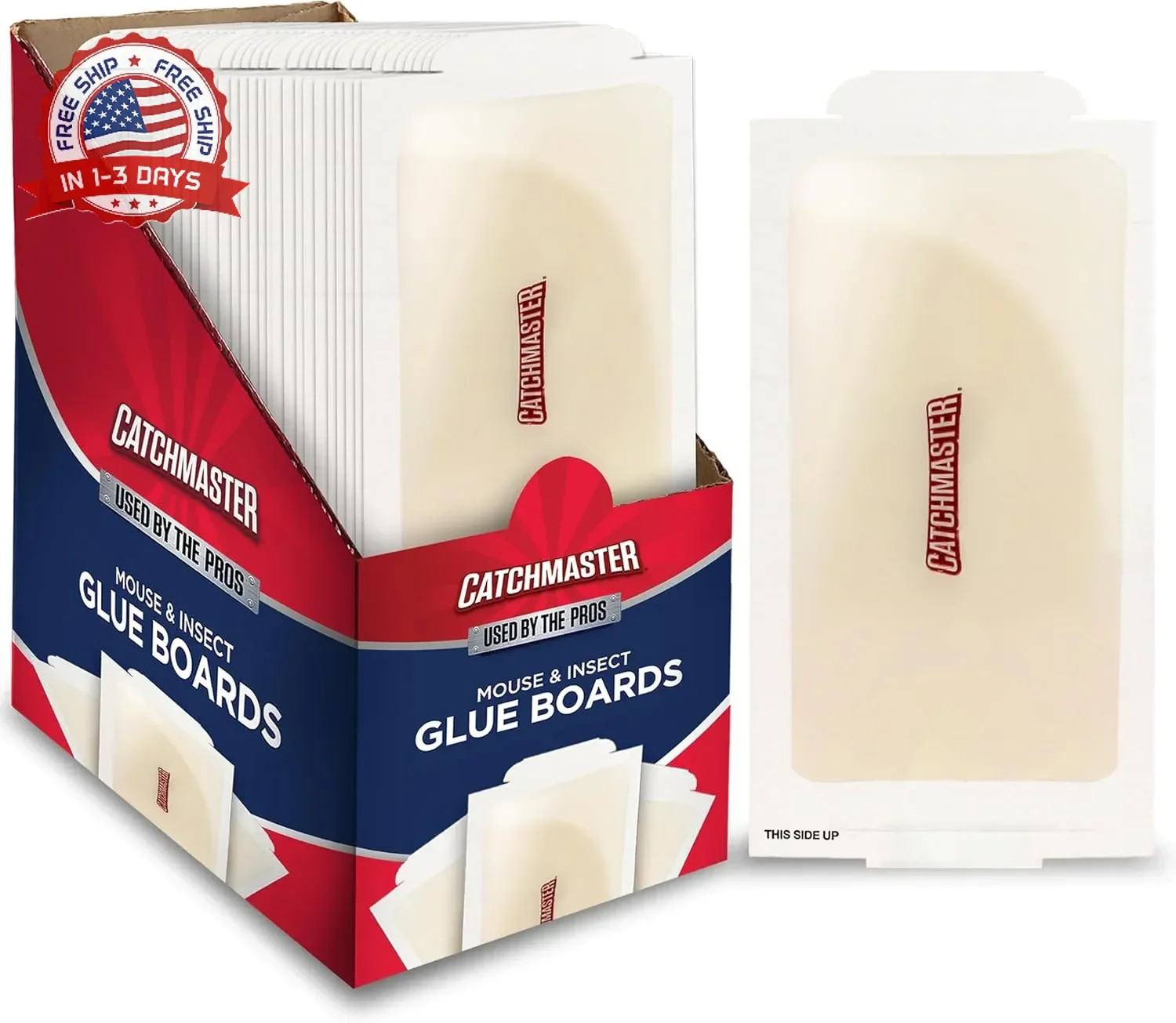 Compact Sticky Insect & Mouse Traps 75-Count, 3.5"x7" Glue Boards for Mice & Ins