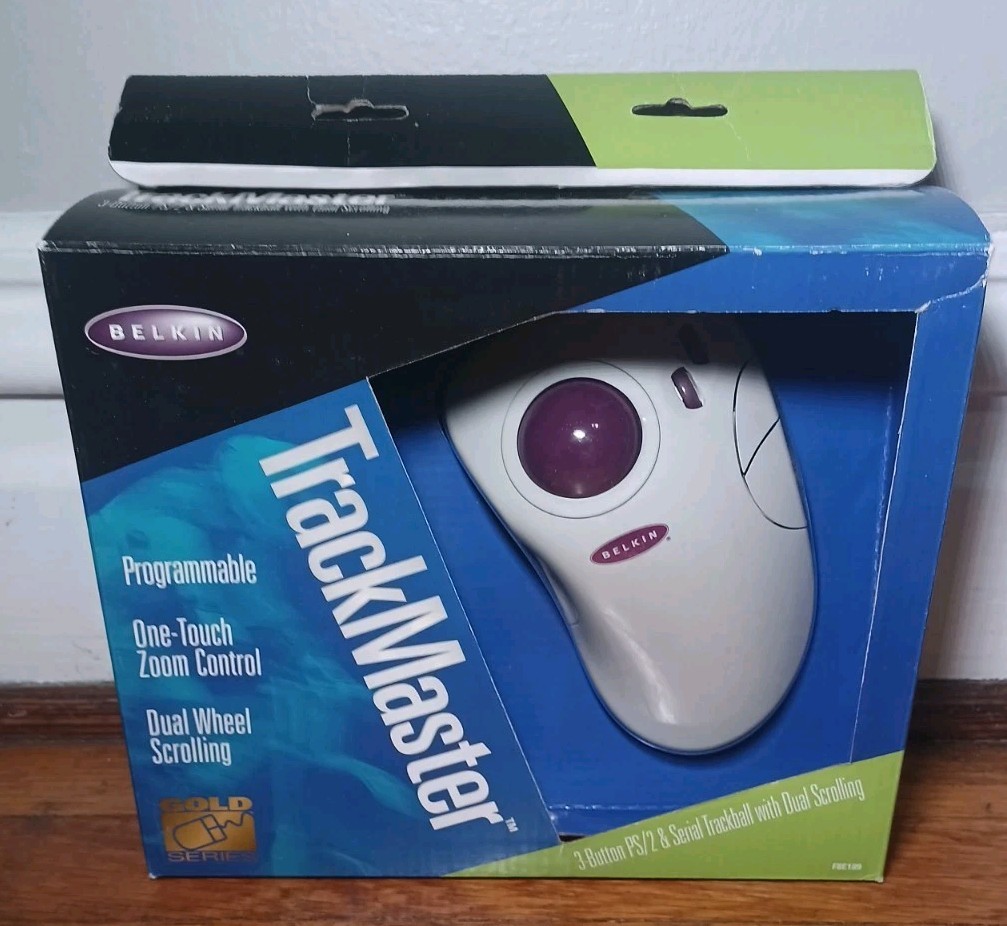 Belkin Trackmaster Vintage Trackball Mouse PS/2 Connector F8E189