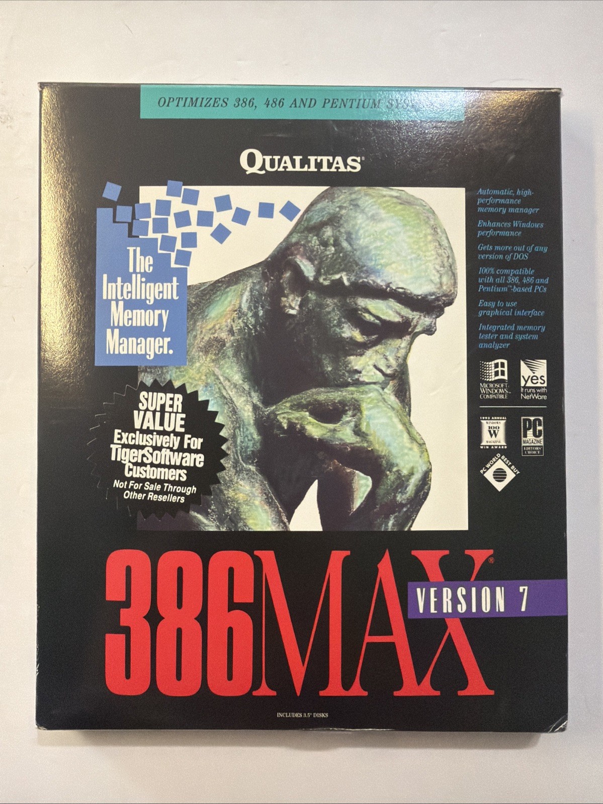 Qualitas 386Max Version 7 Memory Management Software 1993 For IBM PC