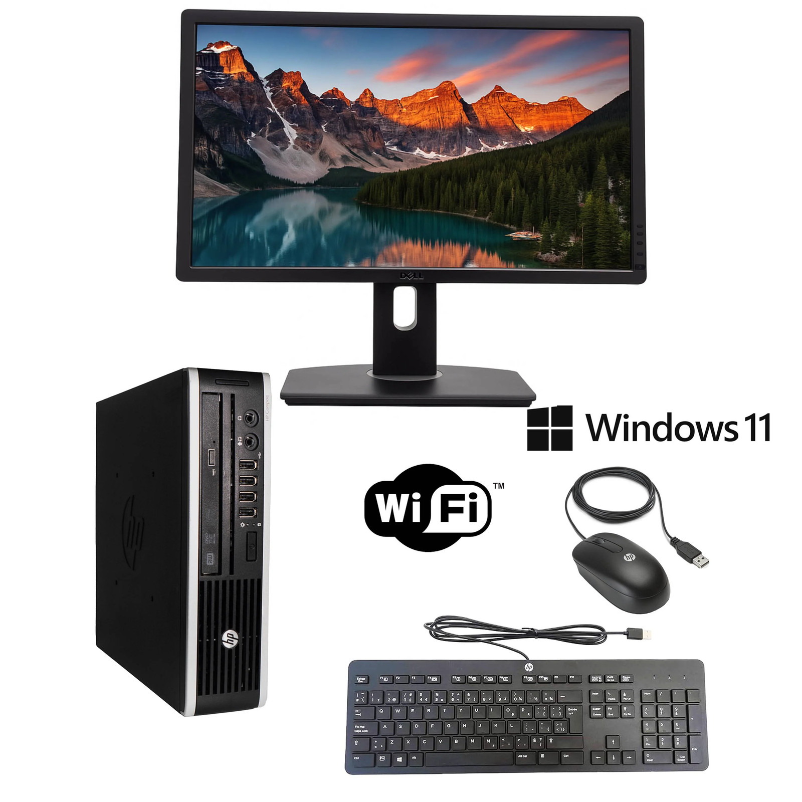 Bundle Monitor and HP Compaq PC | Win 11 | 16 GB | 1 TB SSD | Wi-Fi