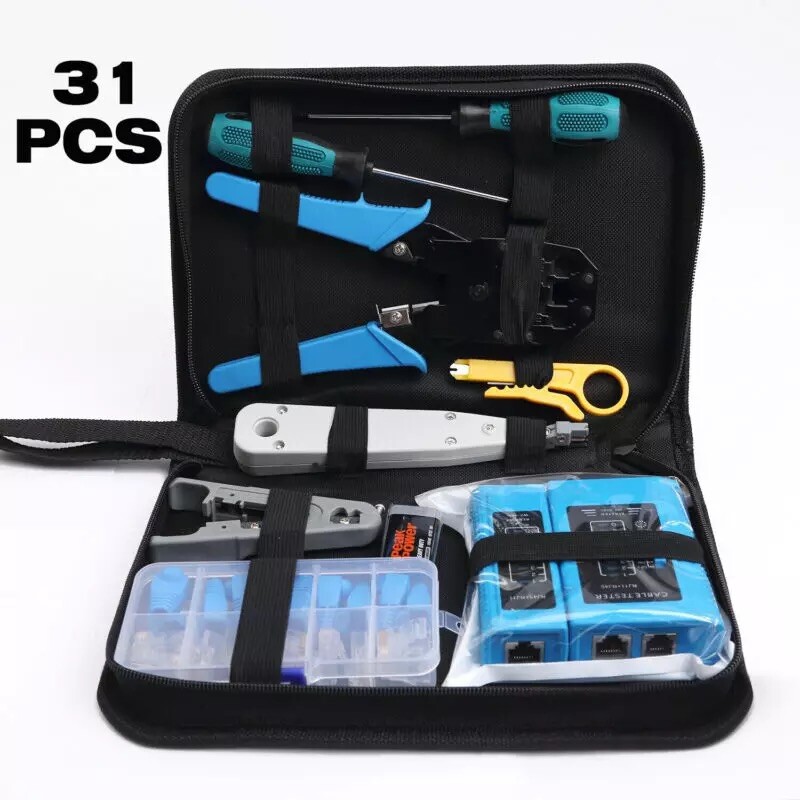 Kit de Herramientas de Reparación de Redes Informáticas Probador de Cables LAN
