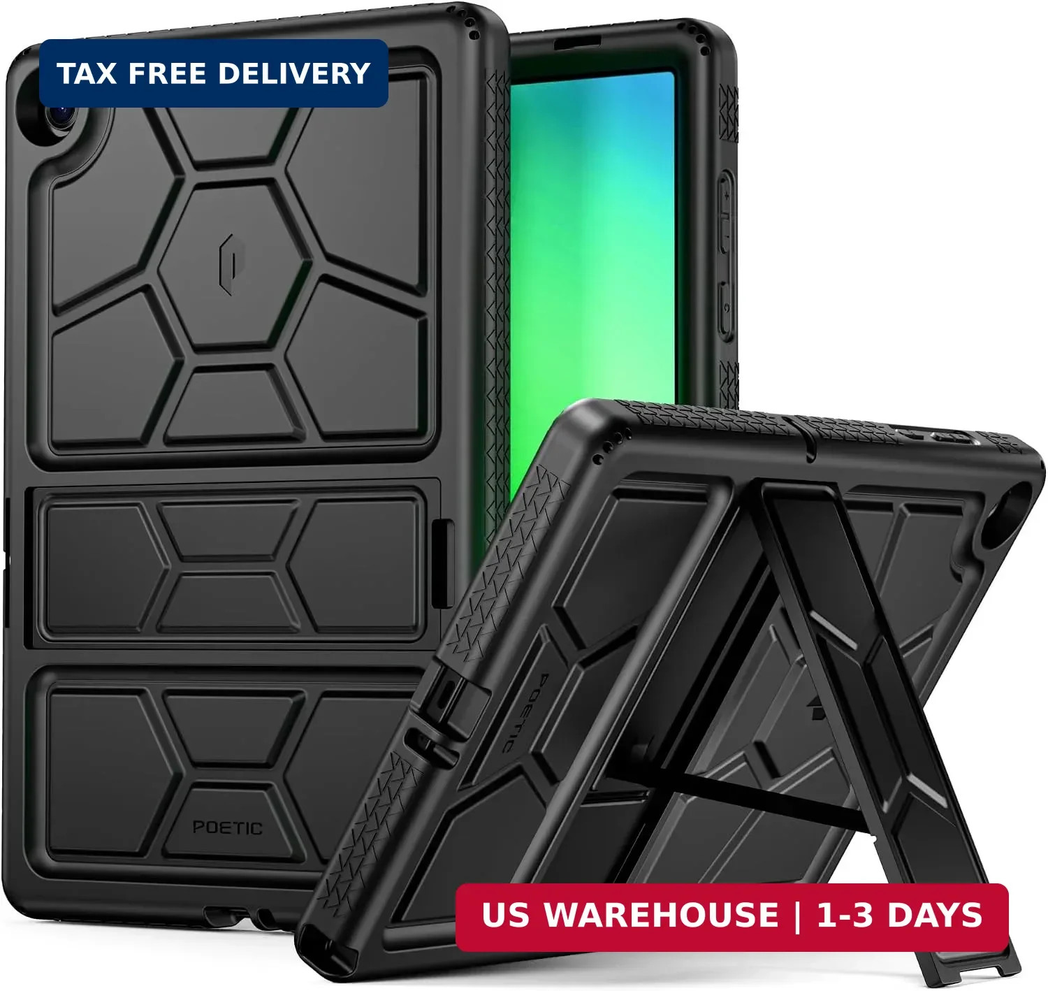 TurtleSkin Case for Samsung Galaxy Tab A11 Plus + 11" with Kickstnad (2025), Hea