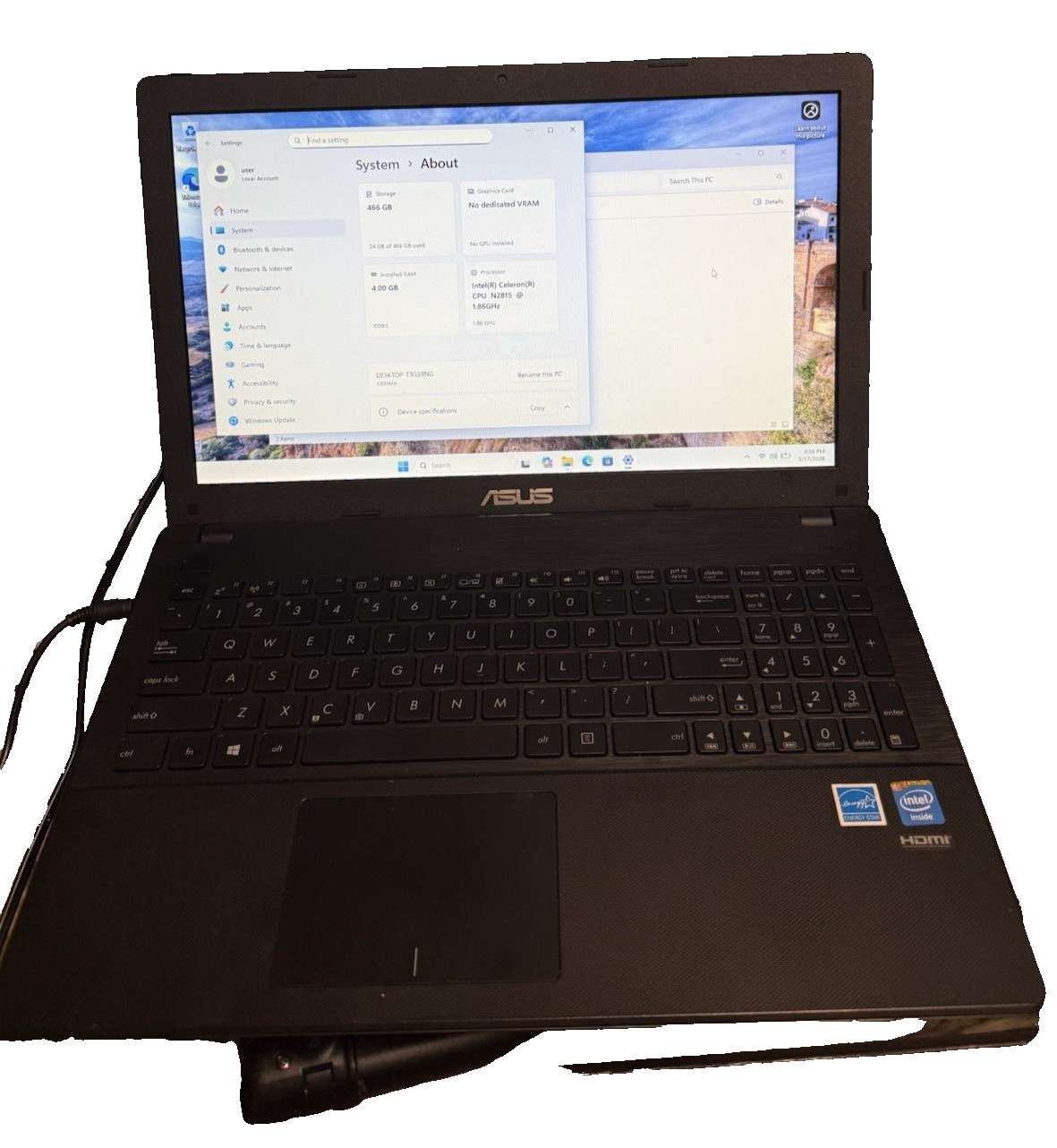 ASUS X551M 15.6" Intel Celeron Processor Windows 11 pro 8 GD Ram