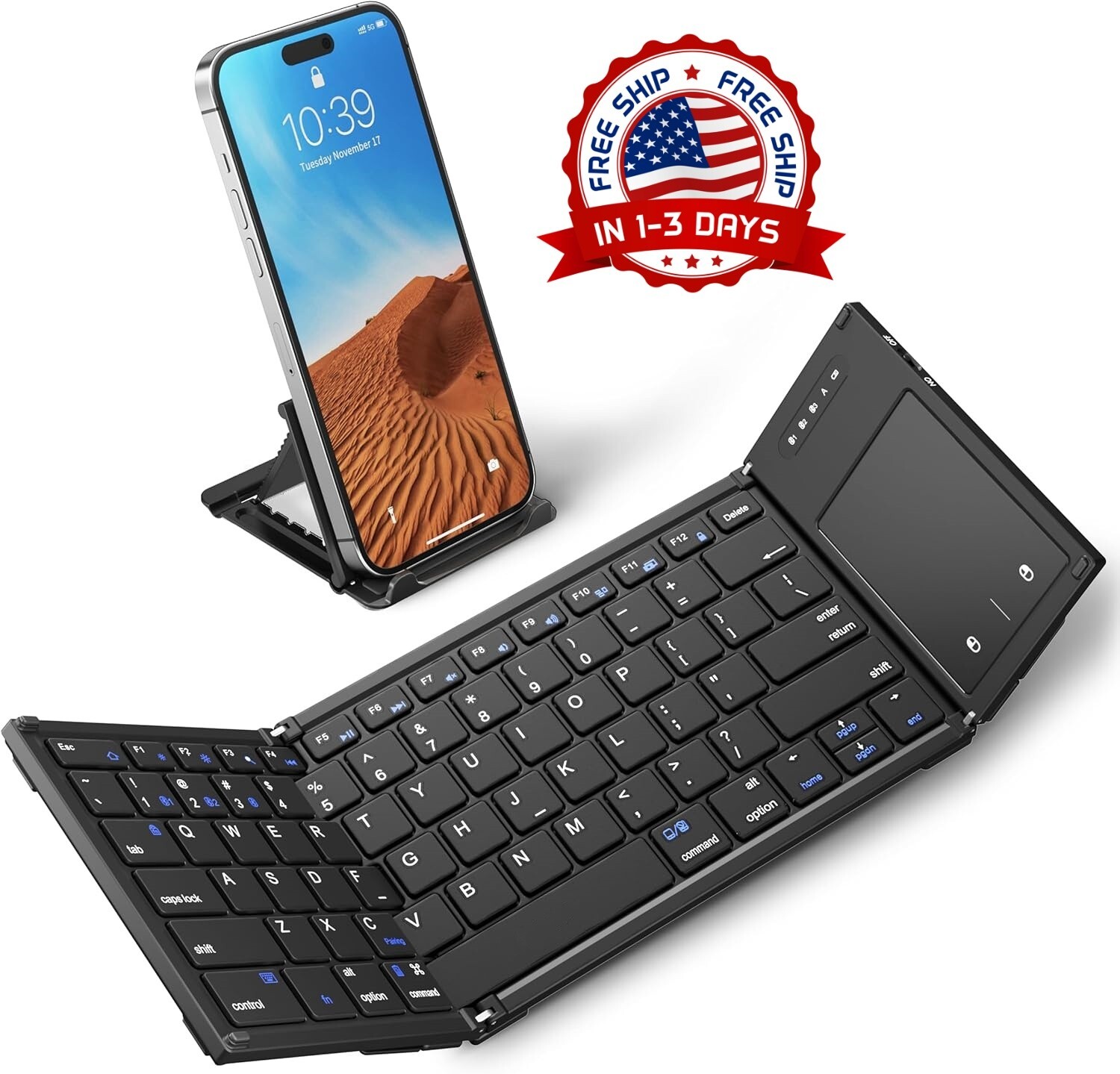 Teclado Bluetooth Plegable,Teclado Inalambrico Plegable para iOS Windows Android