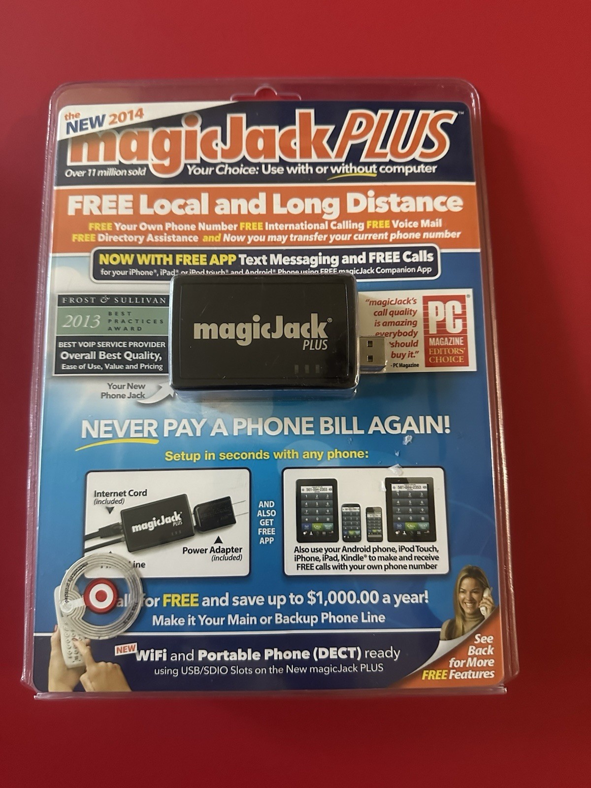 New Magic Jack PLUS Free Local Long Distance Calling Telephone 430-0562. Sealed