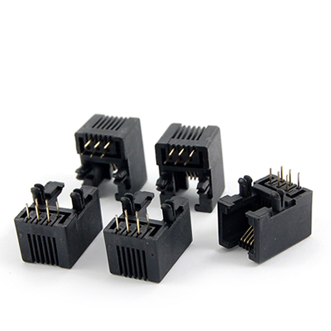 5 Pack 6P6C 6 Pin RJ11 Modular Connector Telephone PCB Jack Connector