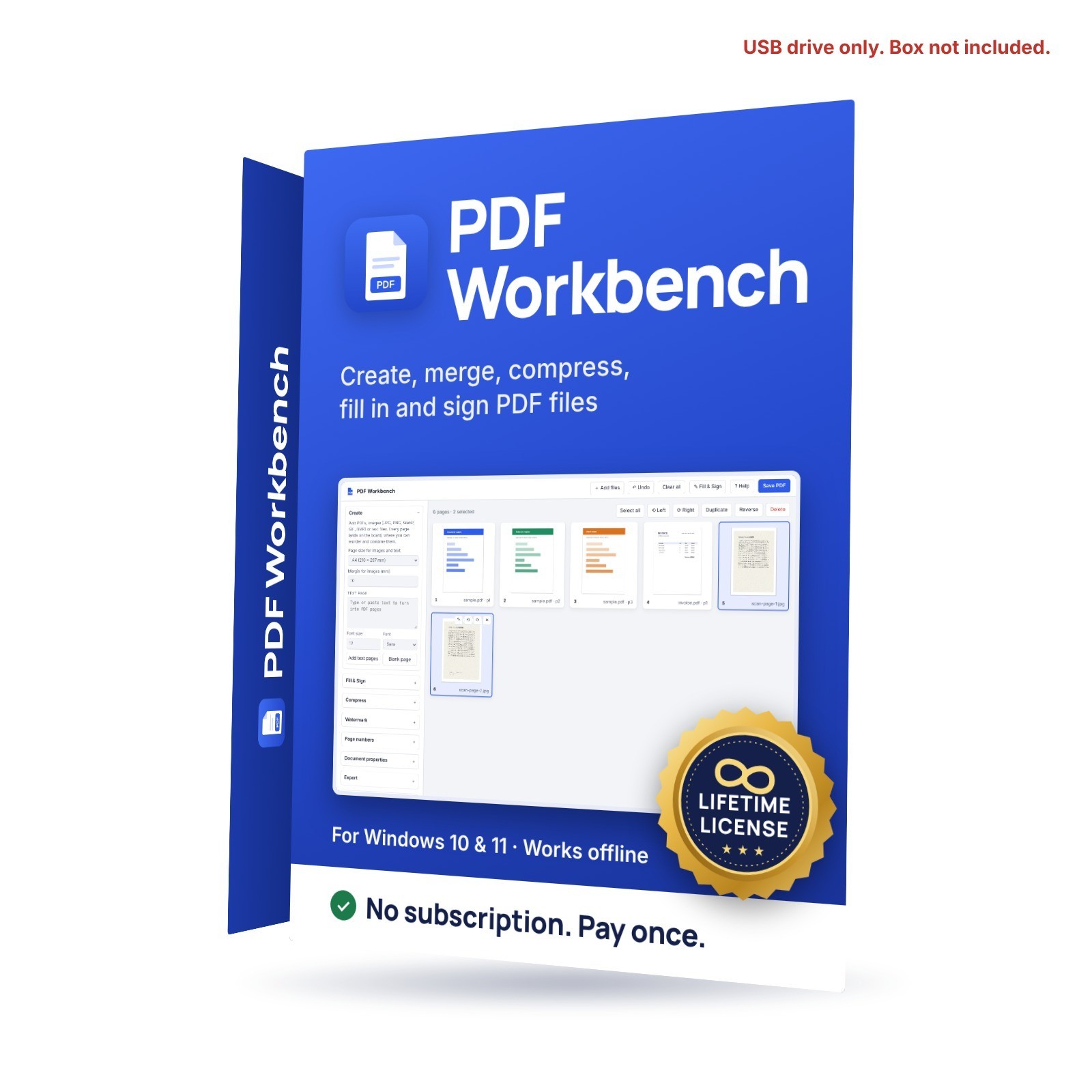 PDF Creator Editor Software Windows 10 11 USB Fill & Sign Merge Compress Split