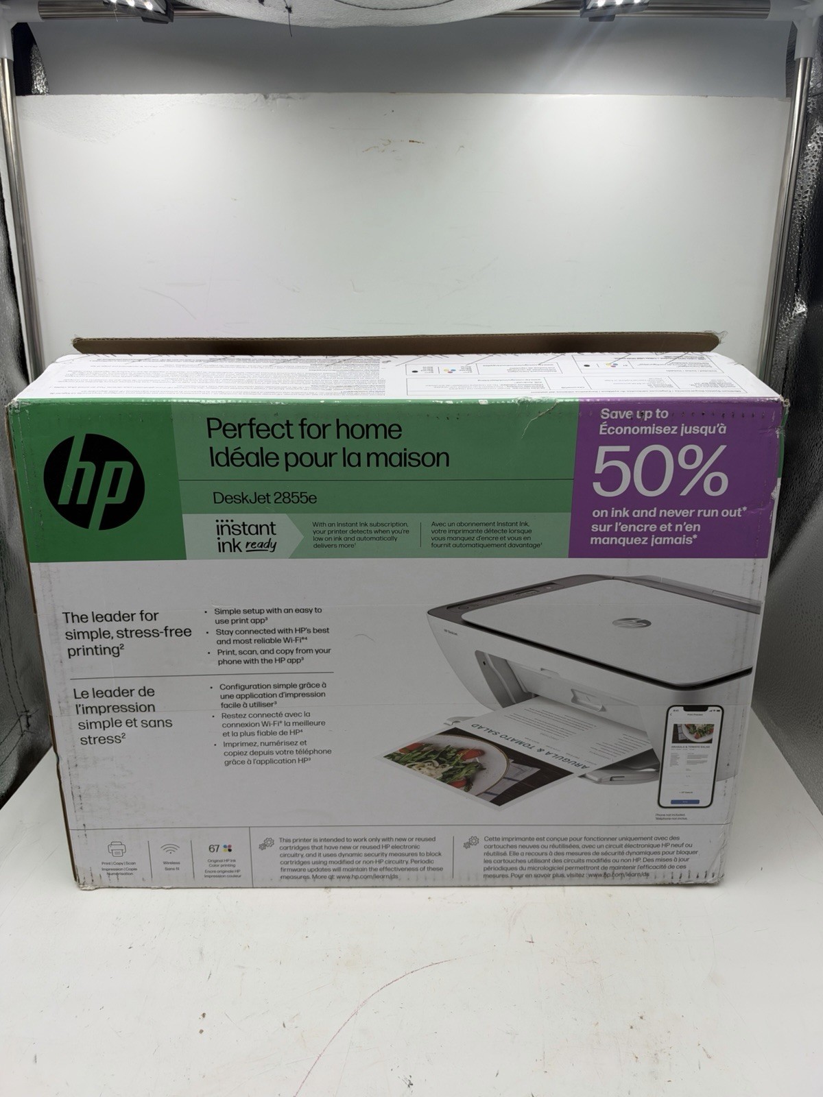 HP DeskJet 2855e Wireless All-in-One Color Printer Scanner (Open Box)
