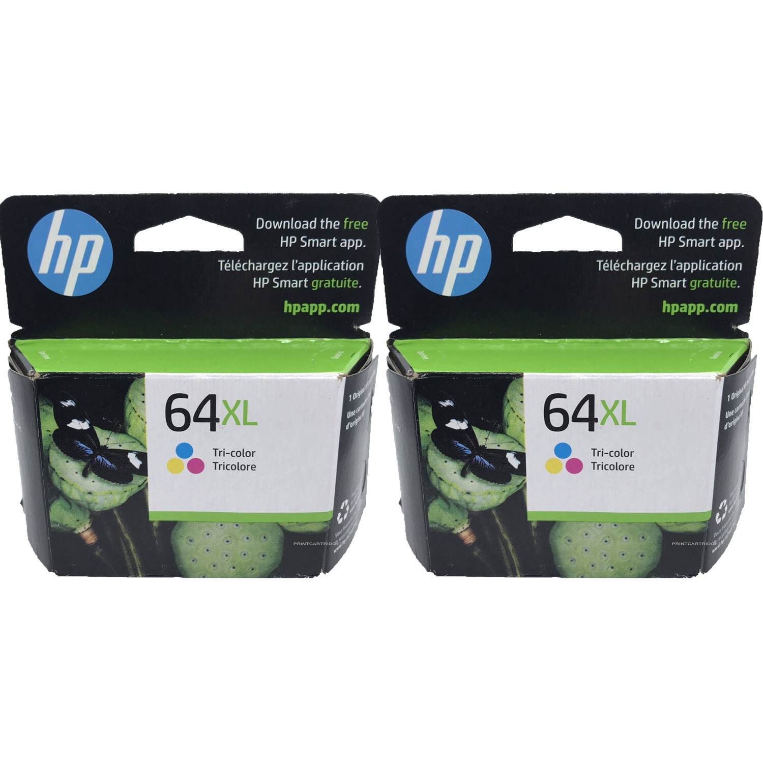 2psc HP 64XL Color Ink Cartridge N9J91AN New Genuine
