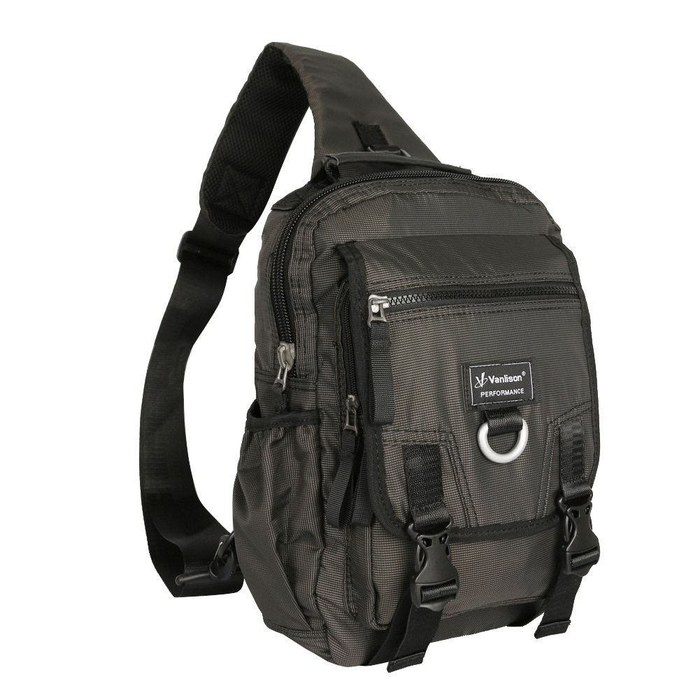 Vanlison Sling Bag Backpack Cross Body Messenger Shoulder Large, Black 