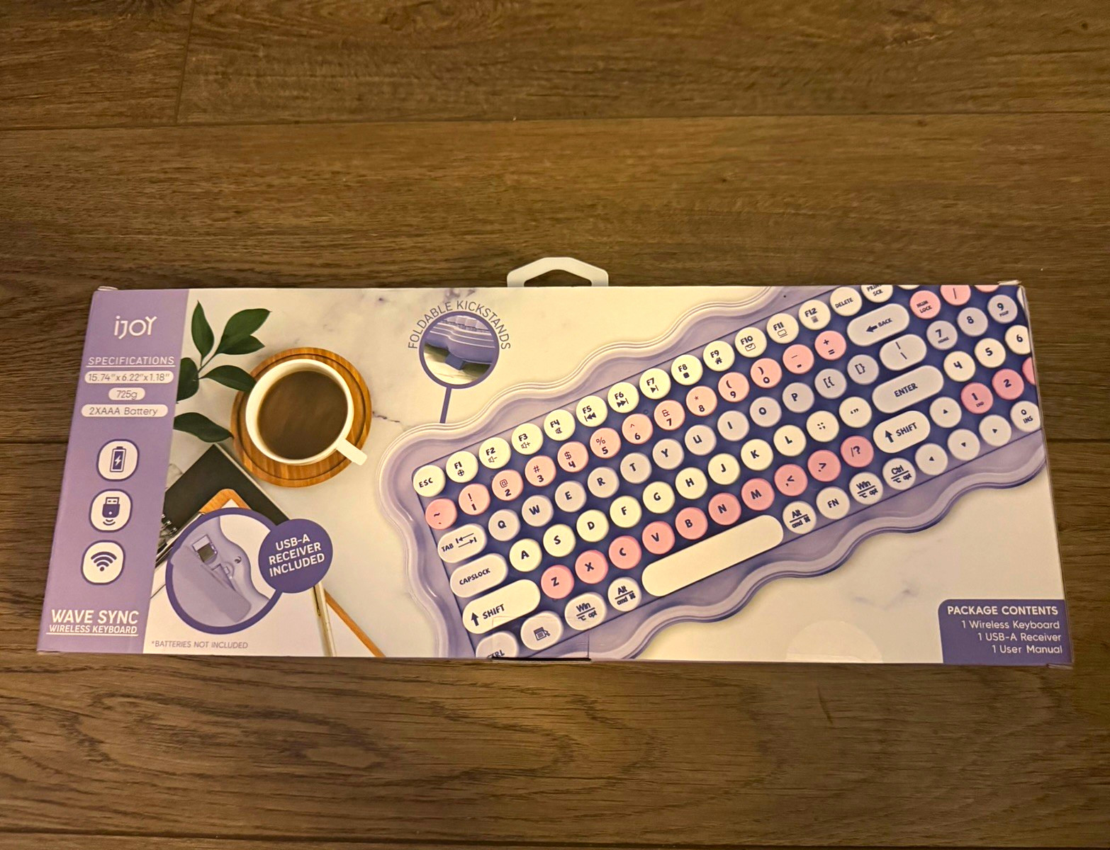 iJoy Wavy Wireless Silicone Keyboard, Purple QWERTY USB SHE-IGKYB116
