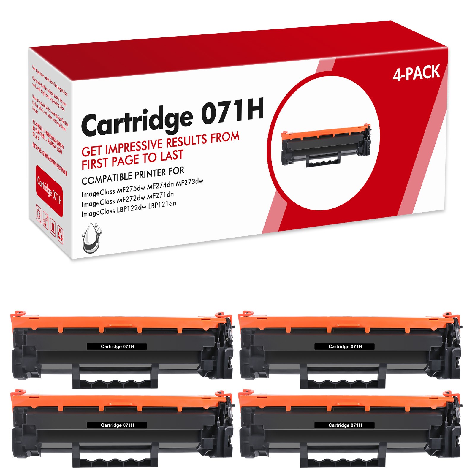 4PK CRG-071H Toner For Canon 071H ImageClass MF272dw MF273dw MF274dn LBP121dn