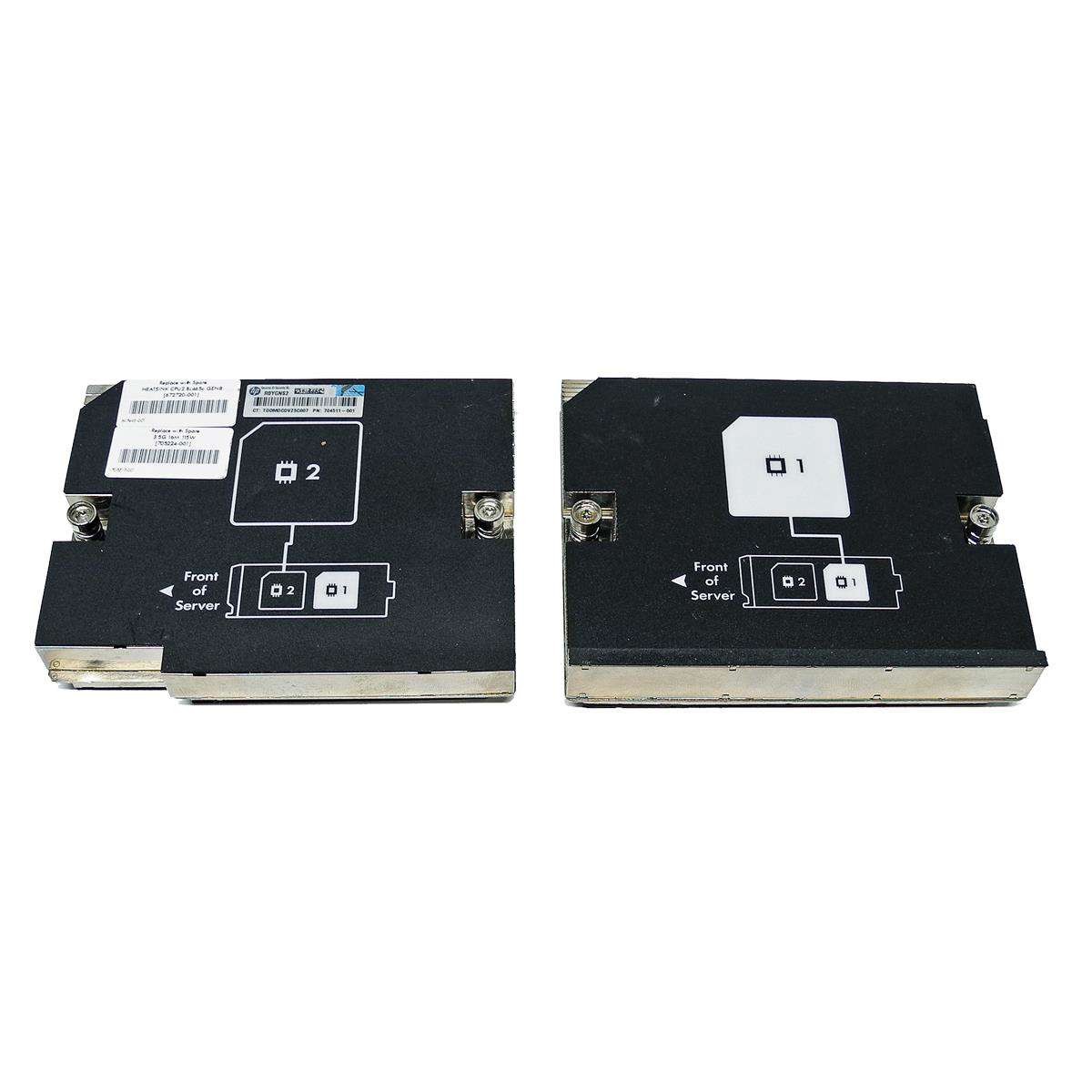 HP ProLiant BL465c G8 CPU Heatsink/Cooler Dual Set #1 672721-001 #2 672720-001
