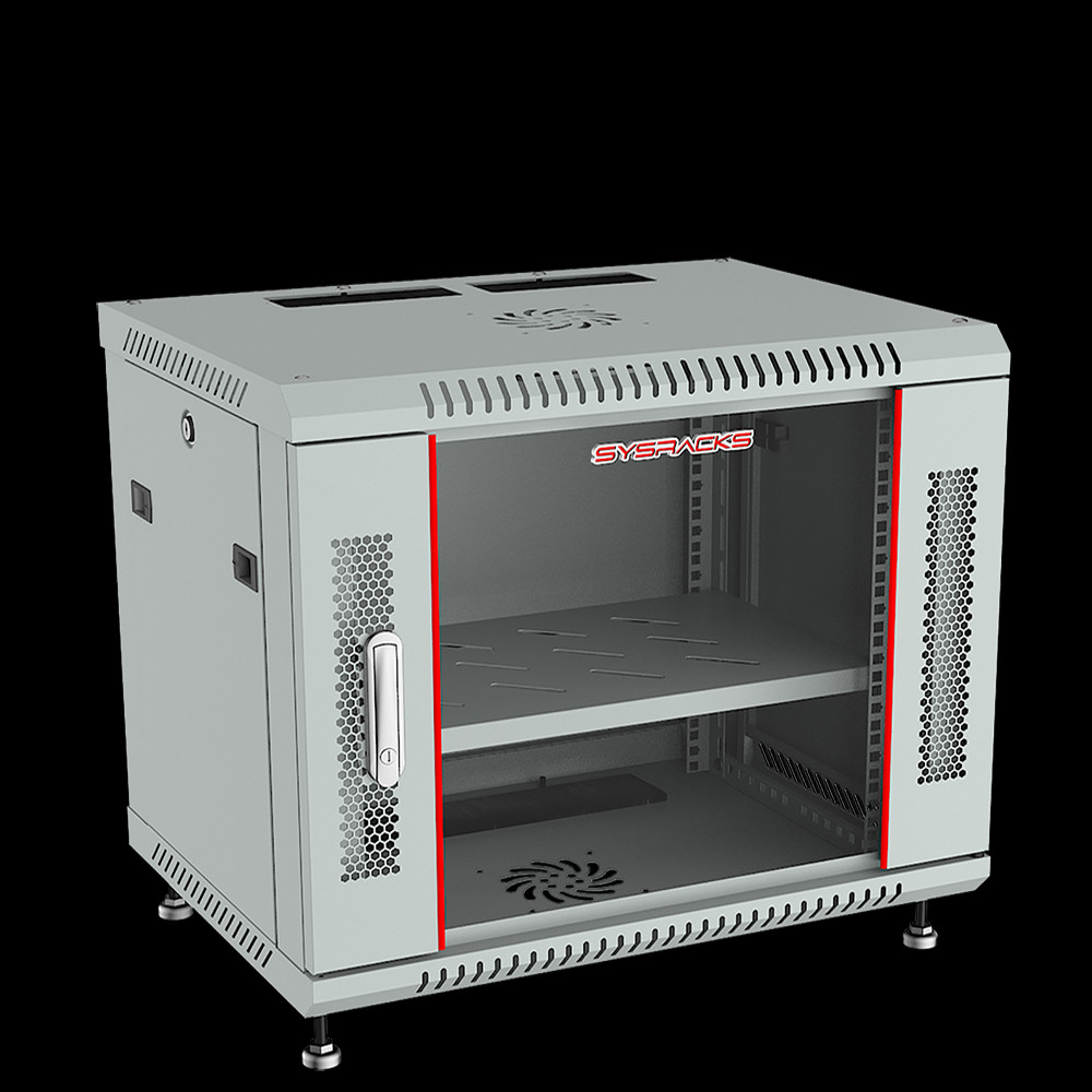 6U Wall Mount Server Rack Network Cabinet Data AV 24-inch Depth Locking GREY