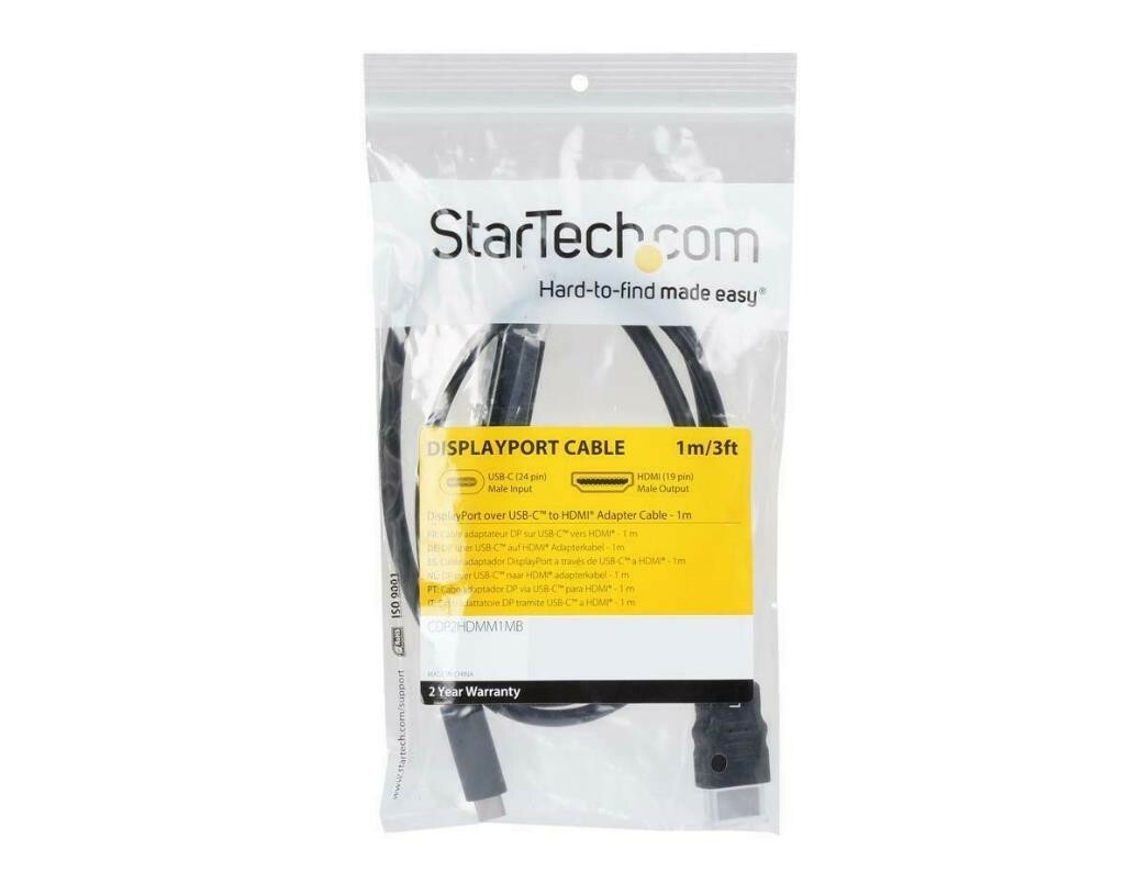 StarTech.com CDP2HDMM1MB USB C to HDMI Cable - 3 ft / 1m - USB-C to HDMI 4K 30Hz