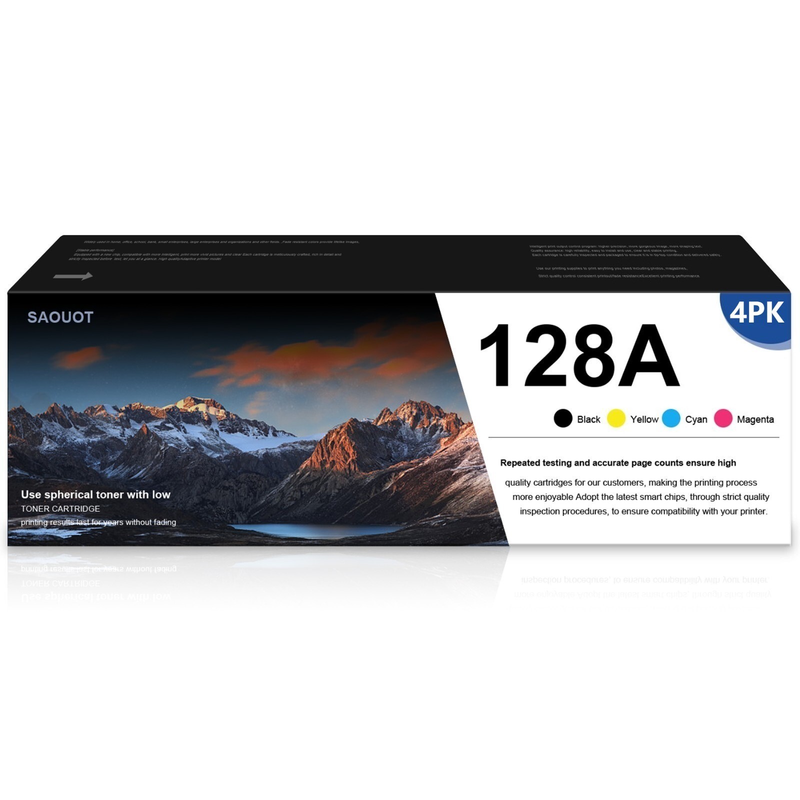 4PK 128A Toner Cartridge Replacement for HP CE320A CE321A CE322A CE323A CP1525n